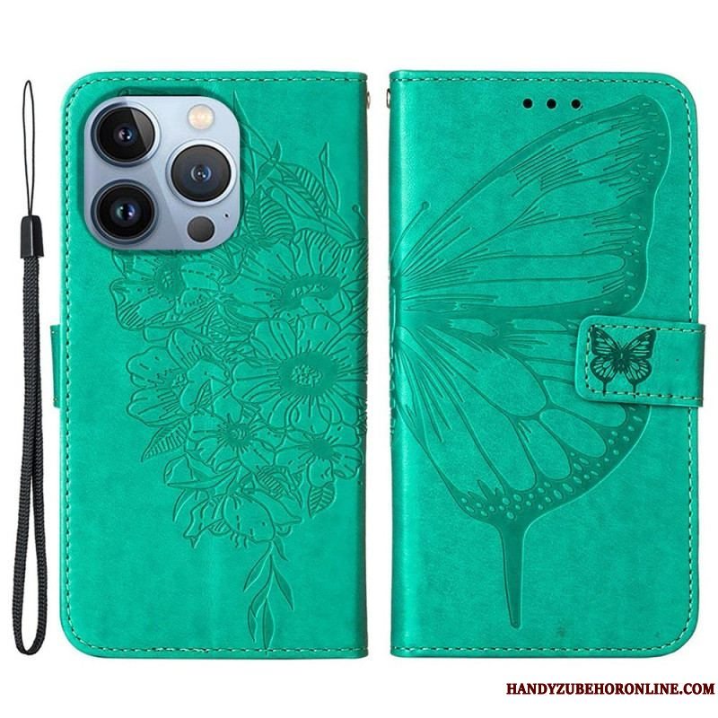 Flip Cover iPhone 14 Plus Sommerfugle Design