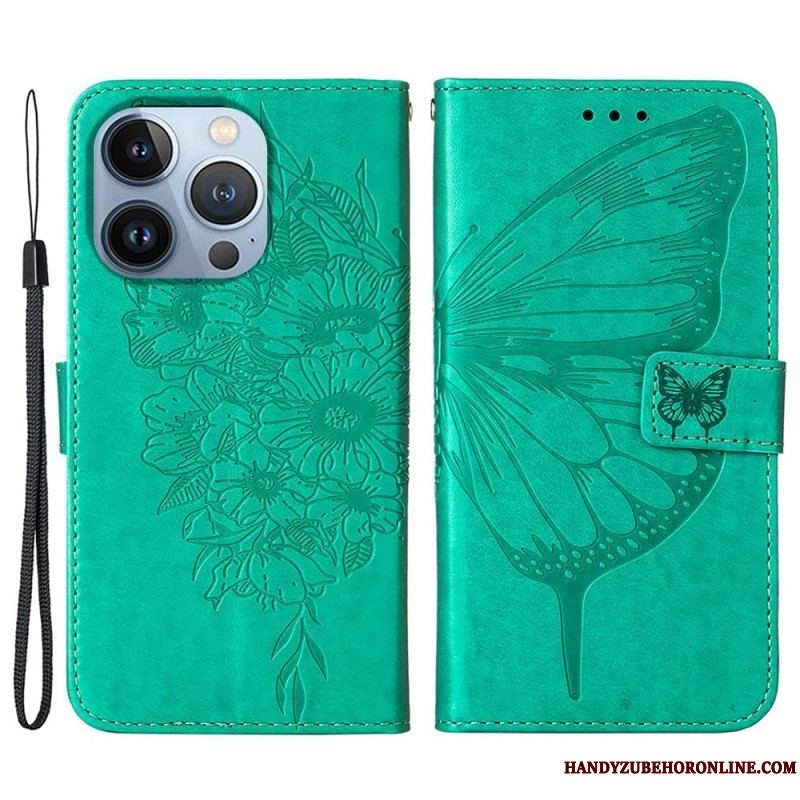 Flip Cover iPhone 14 Plus Sommerfugle Design