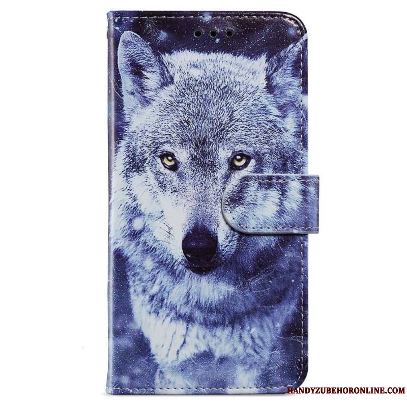Flip Cover iPhone 15 Plus Med Snor Lanyard Wolves