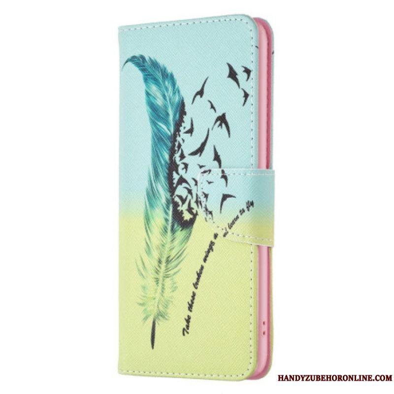 Flip Cover iPhone 15 Poetisk Fjer