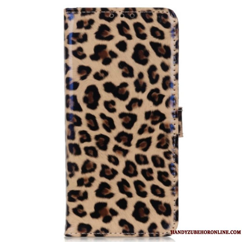 Læder Cover Moto G73 5G Leopard