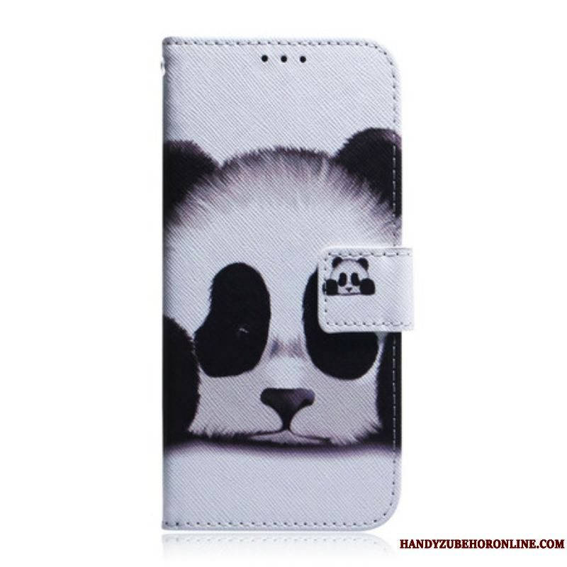 Læder Cover Samsung Galaxy A42 5G Panda Ansigt