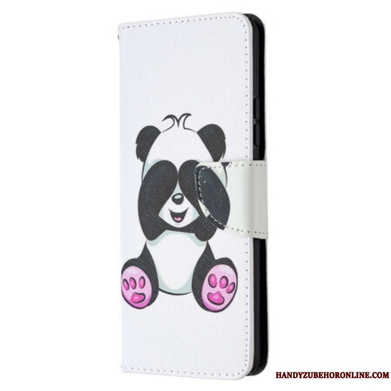 Læder Cover Samsung Galaxy A42 5G Panda Sjov