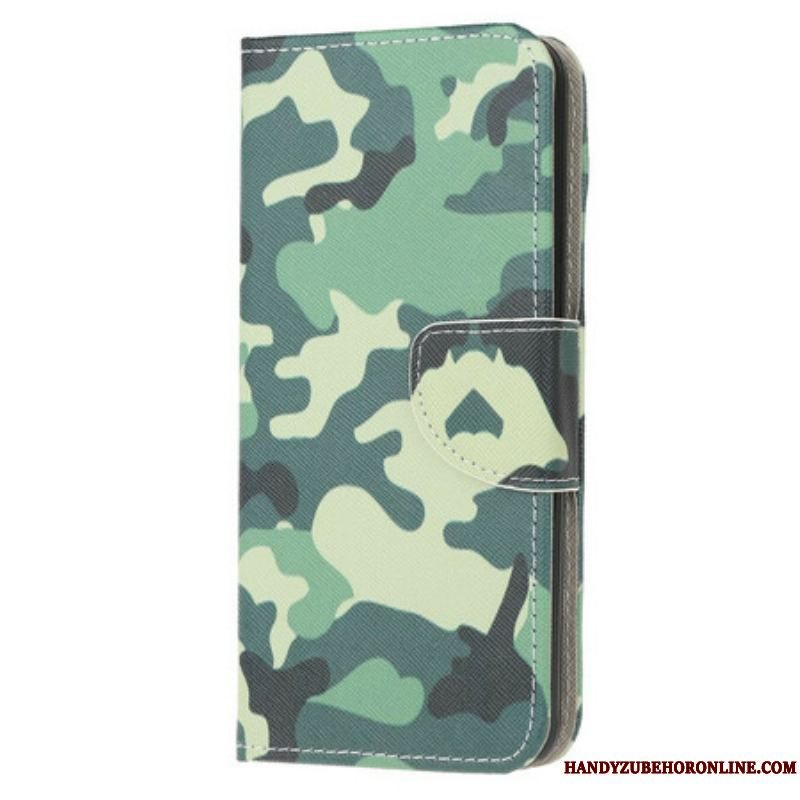 Læder Cover Samsung Galaxy A52 4G / A52 5G / A52s 5G Militær Camouflage