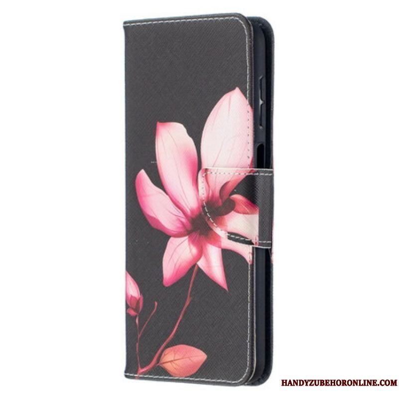 Læder Cover Samsung Galaxy M12 / A12 Lyserød Blomst