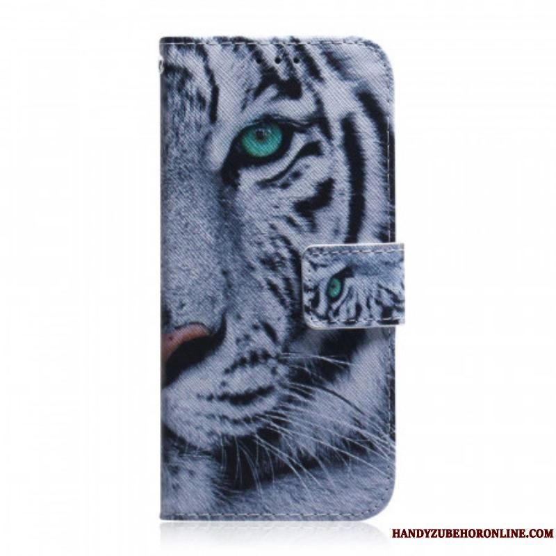 Læder Cover Samsung Galaxy M32 Tiger Ansigt