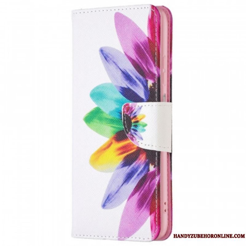 Læder Cover Samsung Galaxy M53 5G Akvarel Blomst