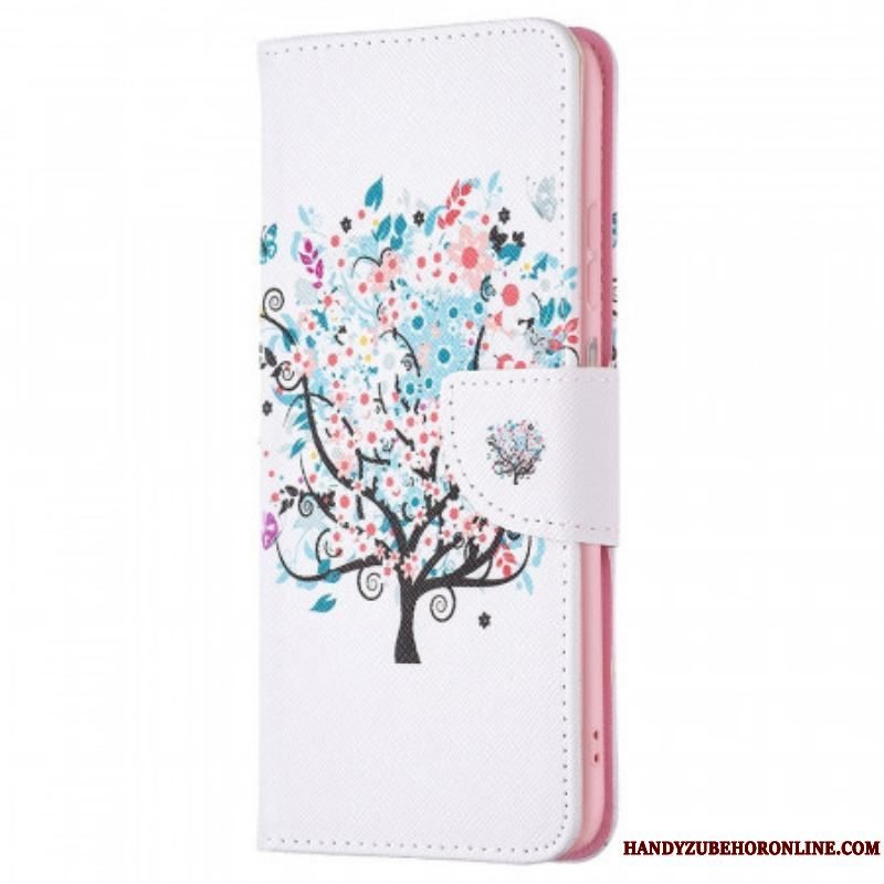 Læder Cover Samsung Galaxy M53 5G Blomstret Træ