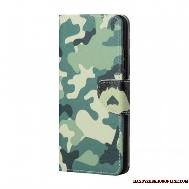 Læder Cover Samsung Galaxy M53 5G Militær Camouflage