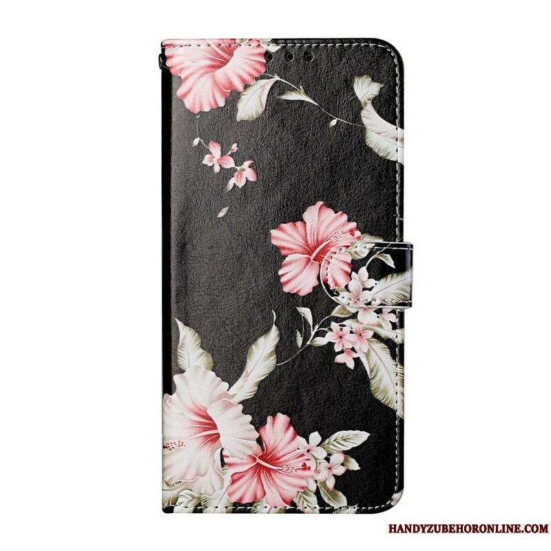 Læder Cover Samsung Galaxy S21 5G Skøre Blomster