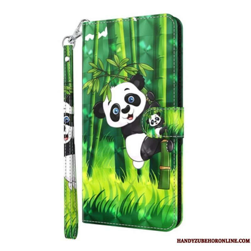 Læder Cover Samsung Galaxy S21 Plus 5G Panda Og Bambus