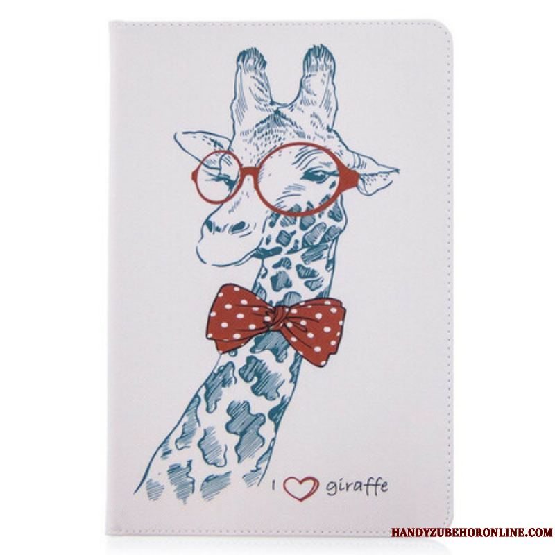 Læder Cover Samsung Galaxy Tab S8 / Tab S7 Giraffe Print Mønster