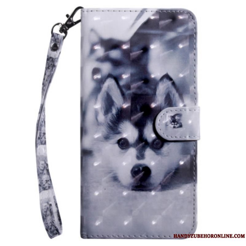 Læder Cover Sony Xperia 5 IV Husky Hund Med Snor