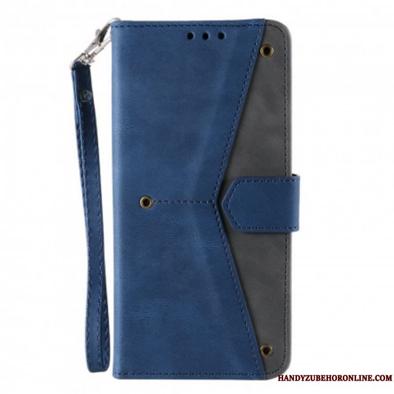 Læder Cover Xiaomi Redmi Note 10 / 10S Bicolor Nitter I Imiteret Læder