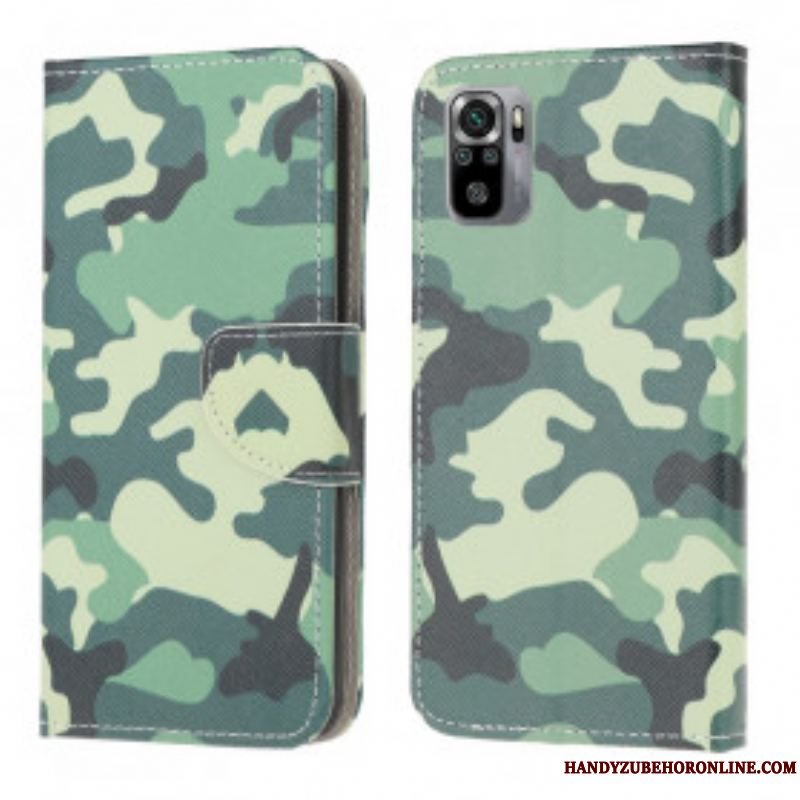 Læder Cover Xiaomi Redmi Note 10 / 10S Camouflage