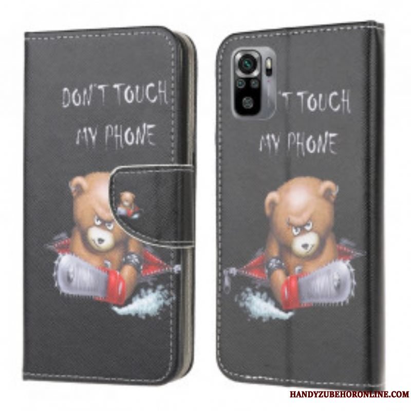 Læder Cover Xiaomi Redmi Note 10 / 10S Farlig Bjørn