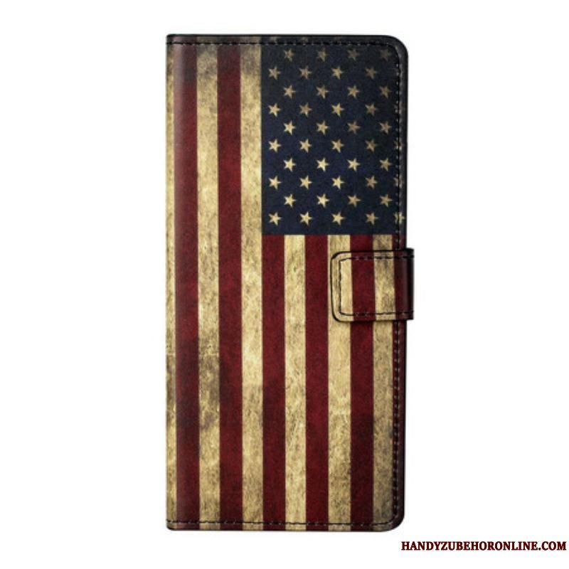 Læder Cover Xiaomi Redmi Note 10 5G Amerikansk Flag