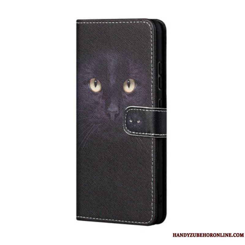 Læder Cover Xiaomi Redmi Note 10 5G Med Snor Strappy Cat Eyes