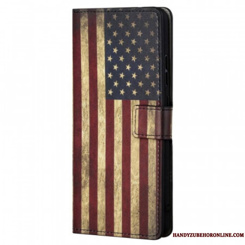 Læder Cover Xiaomi Redmi Note 11 / 11S Amerikansk Flag