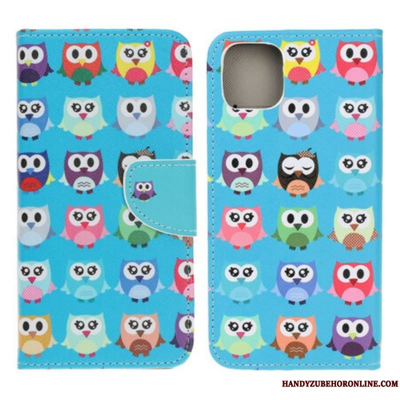 Læder Cover iPhone 13 Mini Flere Ugler