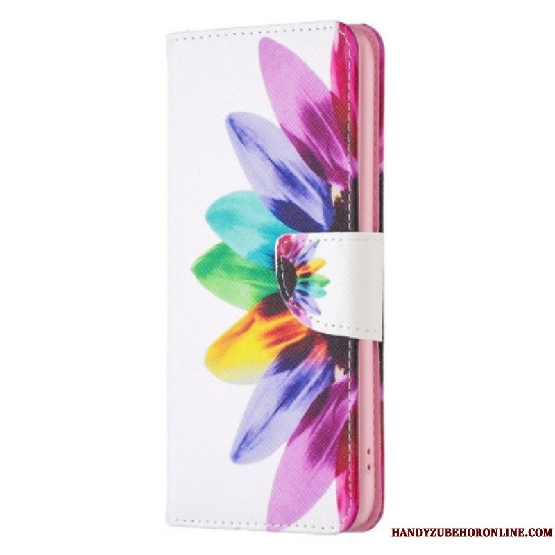 Læder Cover iPhone 14 Pro Akvarel Blomst