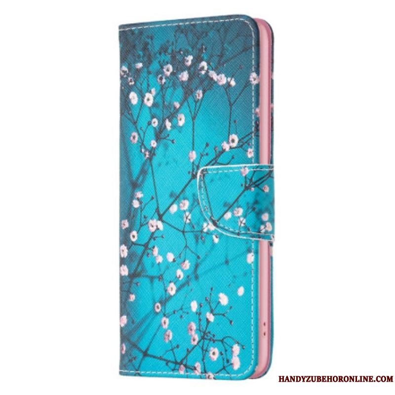 Læder Cover iPhone 14 Pro Blomstrende Grene