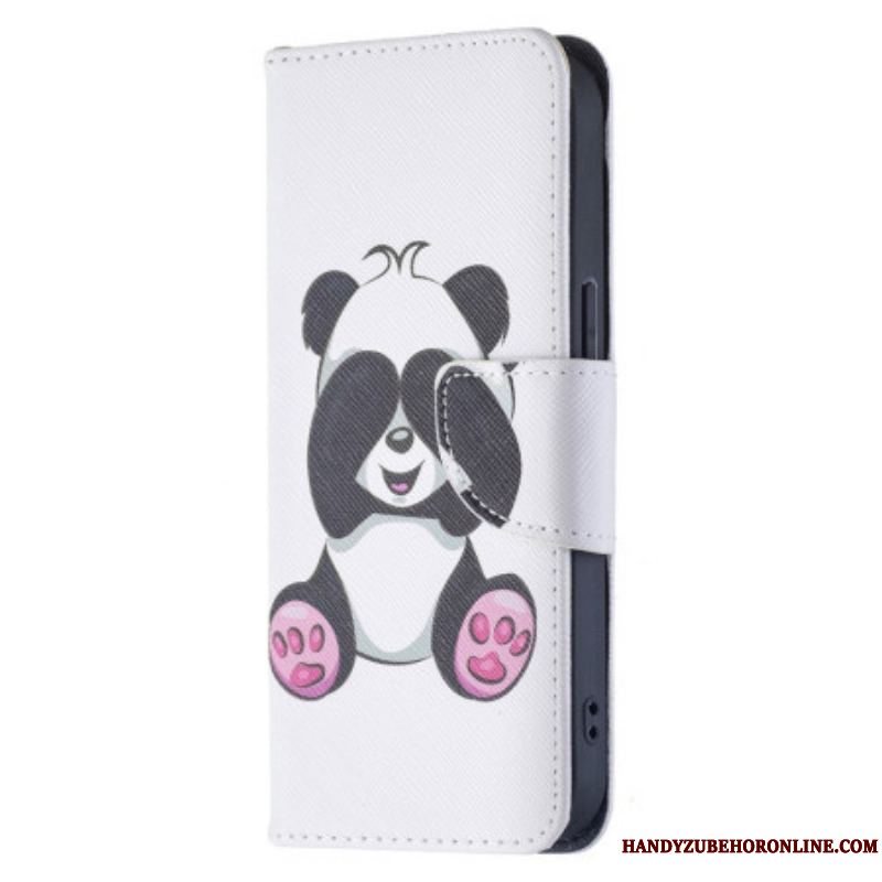 Læder Cover iPhone 15 Panda