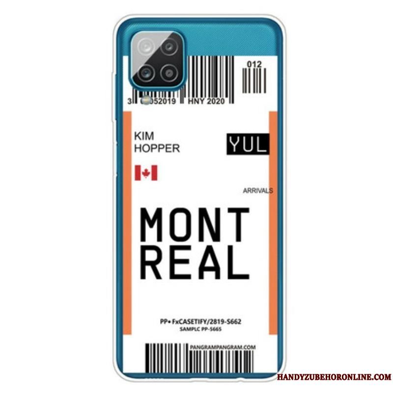 Mobilcover Samsung Galaxy M12 / A12 Boardingkort Til Montreal