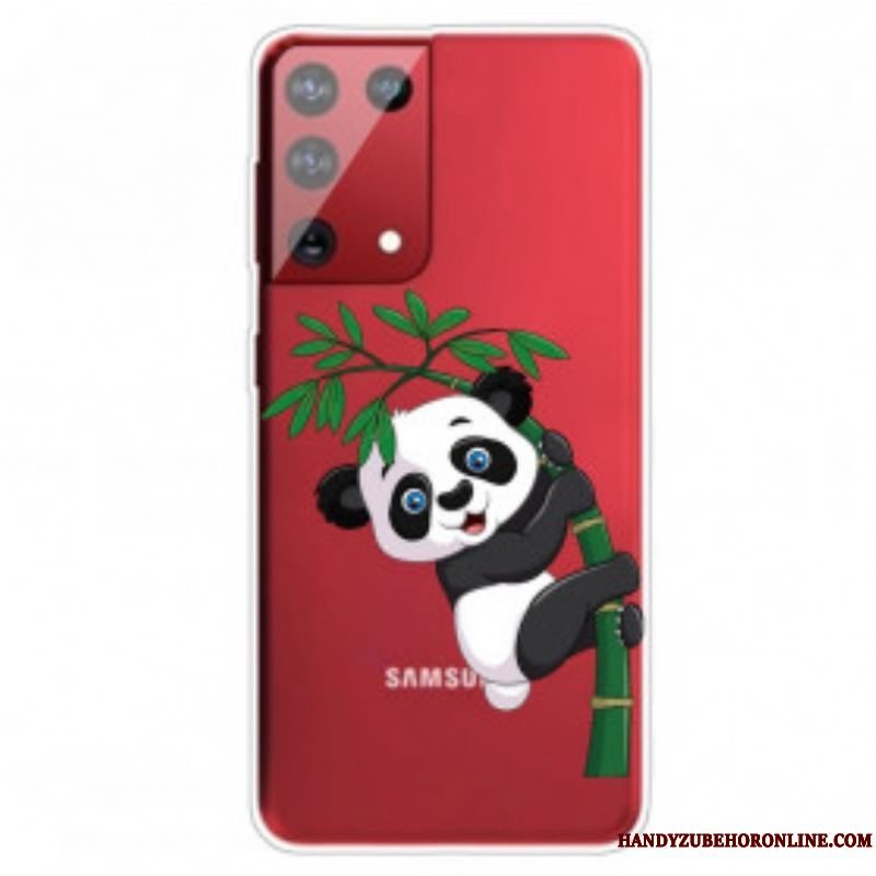 Mobilcover Samsung Galaxy S21 Ultra 5G Panda På Bambus