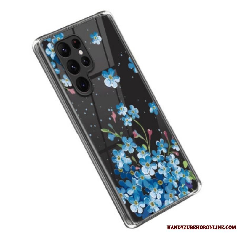 Mobilcover Samsung Galaxy S23 Ultra 5G Blå Blomster
