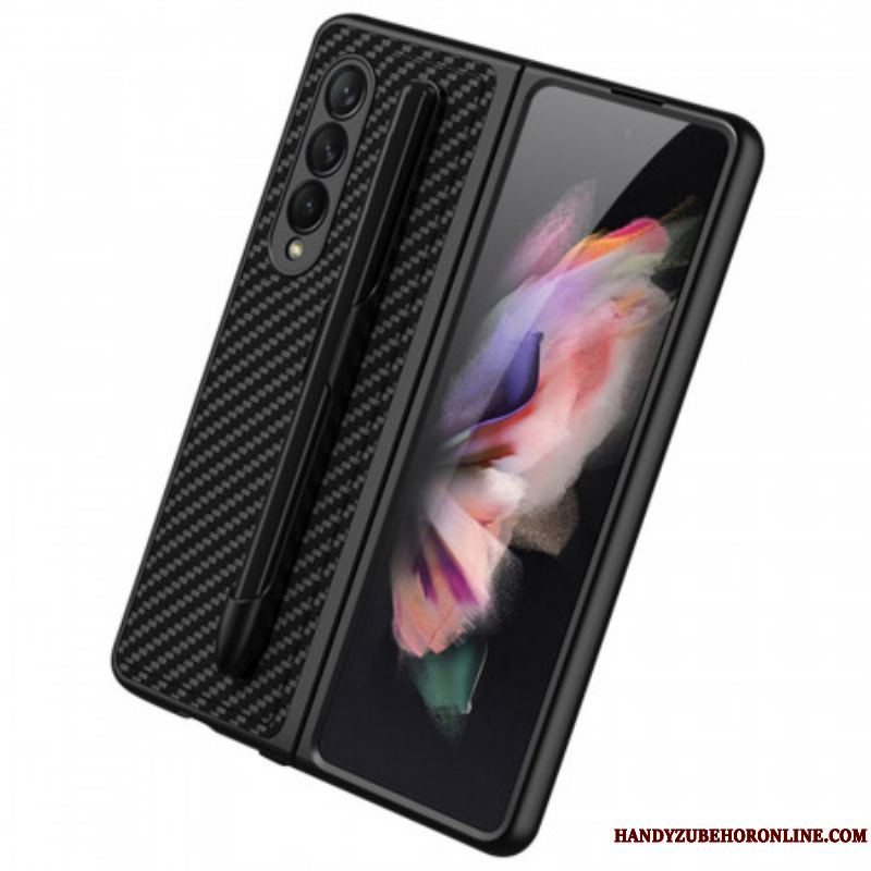 Mobilcover Samsung Galaxy Z Fold 3 5G Carbon Fiber Stylus Holder Gkk