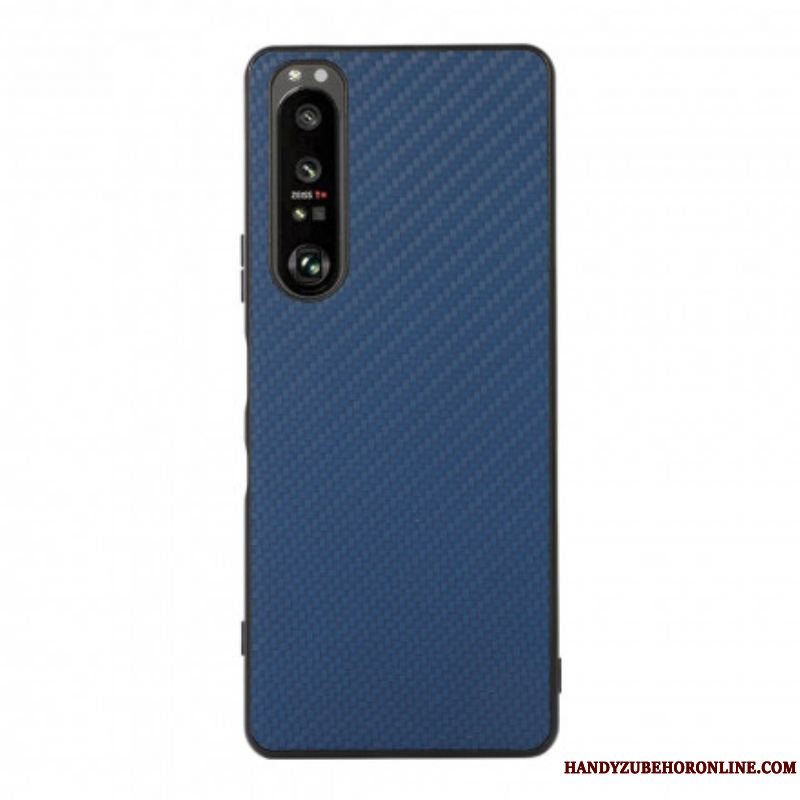 Mobilcover Sony Xperia 1 III Carbon Fiber Tekstur I Lædereffekt