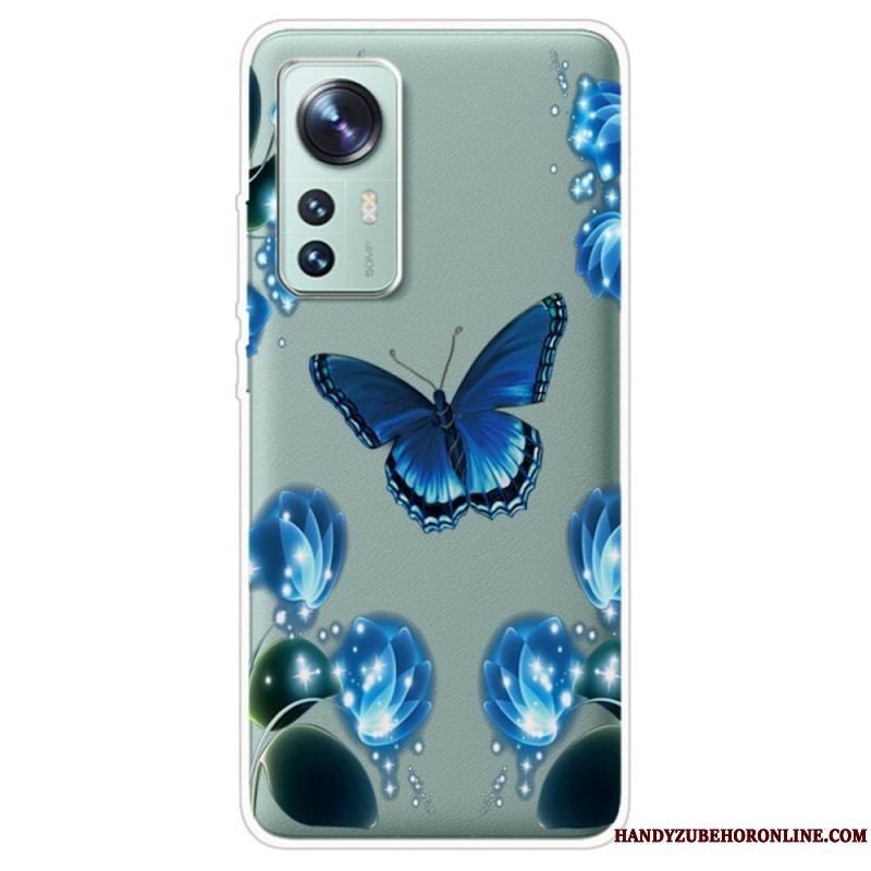 Mobilcover Xiaomi 12 Pro Silikone Butterfly Decline