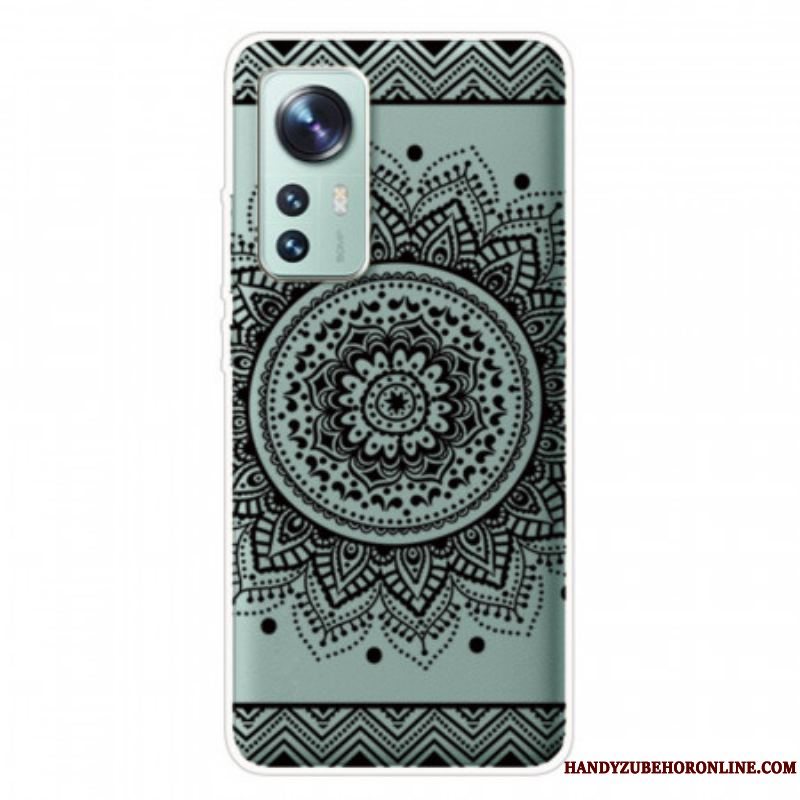 Mobilcover Xiaomi 12 Pro Silikone Mandala Sort