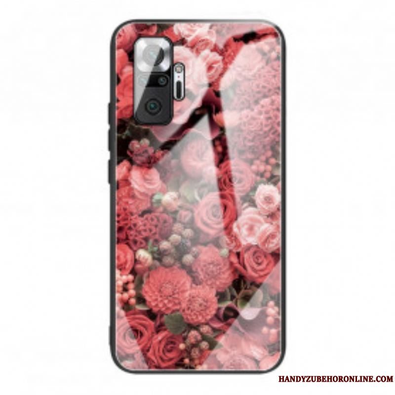 Mobilcover Xiaomi Redmi Note 10 Pro Rose Blomster Hærdet Glas
