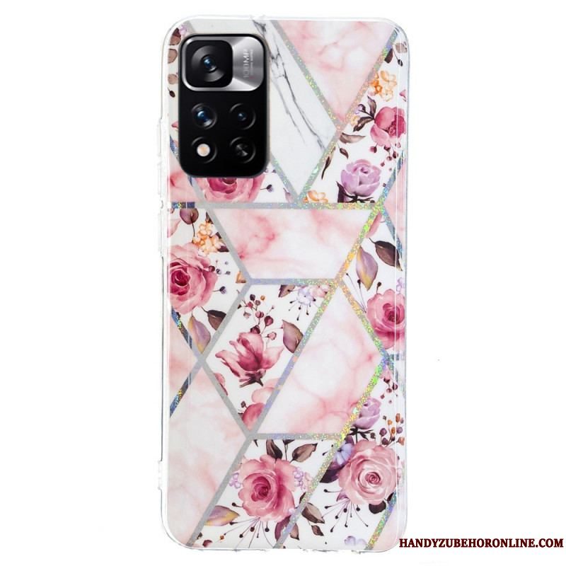 Mobilcover Xiaomi Redmi Note 11 Pro Plus 5G Marmorerede Blomster