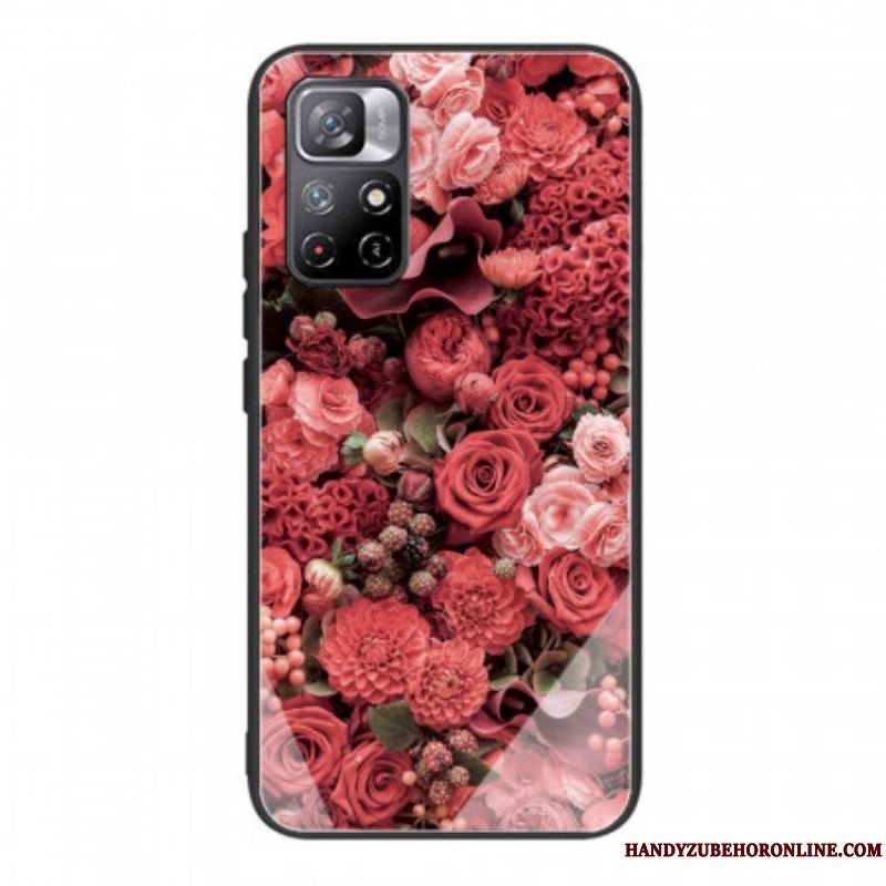 Mobilcover Xiaomi Redmi Note 11 Pro Plus 5G Rose Blomster Hærdet Glas