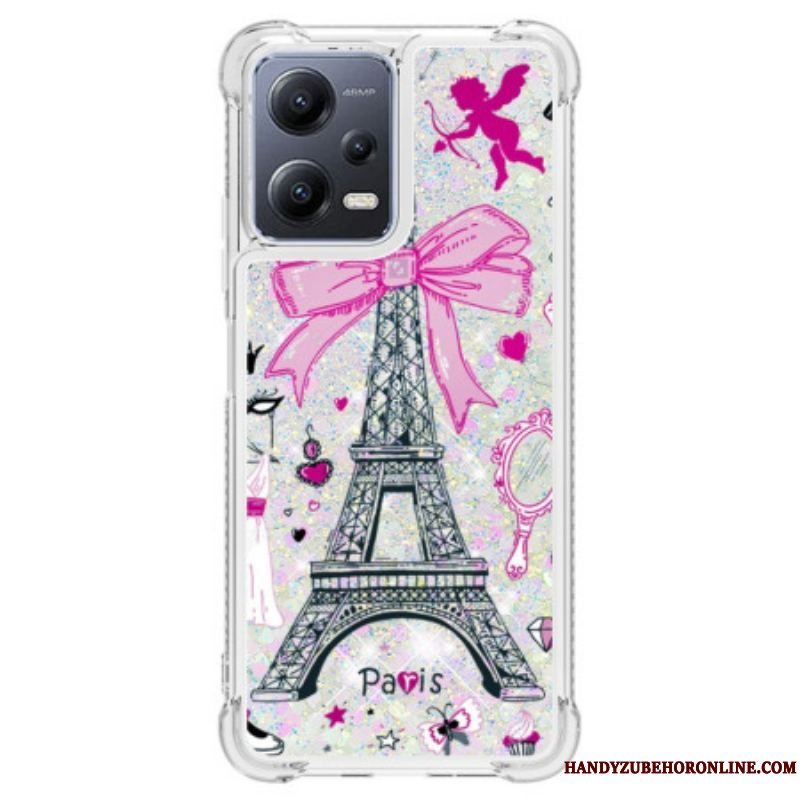Mobilcover Xiaomi Redmi Note 12 5G Eiffeltårnets Pailletter